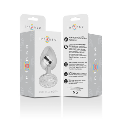 INTENSE - ALUMINUM METAL ANAL PLUG WITH SILVER CRYSTAL SIZE S - My naughty haven #