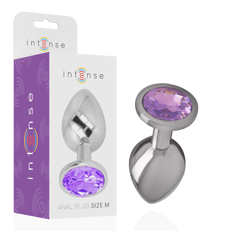 INTENSE - ALUMINUM METAL ANAL PLUG WITH VIOLET CRYSTAL SIZE M - My naughty haven #