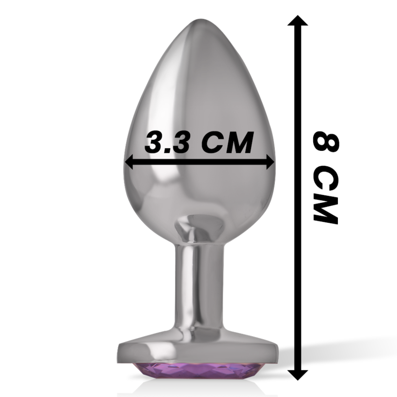 INTENSE - ALUMINUM METAL ANAL PLUG WITH VIOLET CRYSTAL SIZE M - My naughty haven #
