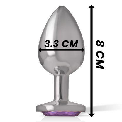 INTENSE - ALUMINUM METAL ANAL PLUG WITH VIOLET CRYSTAL SIZE M - My naughty haven #