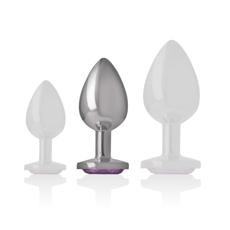 INTENSE - ALUMINUM METAL ANAL PLUG WITH VIOLET CRYSTAL SIZE M - My naughty haven #