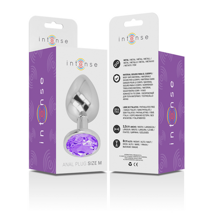 INTENSE - ALUMINUM METAL ANAL PLUG WITH VIOLET CRYSTAL SIZE M - My naughty haven #