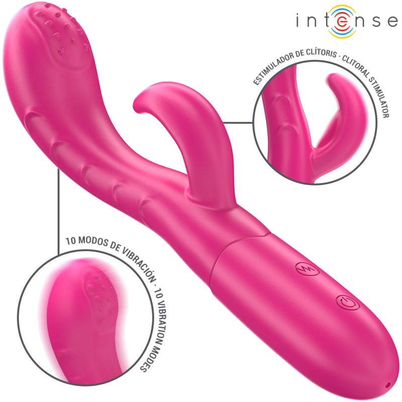 INTENSE - AMARA VIBRATOR WITH STIMULATING TONGUE 10 VIBRATIONS PINK - My naughty haven #