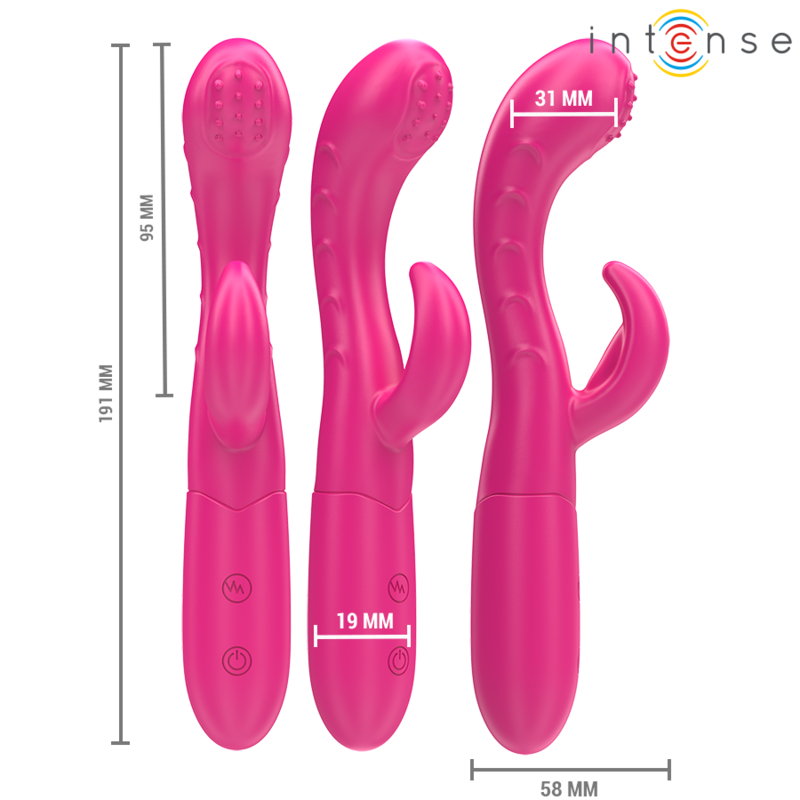 INTENSE - AMARA VIBRATOR WITH STIMULATING TONGUE 10 VIBRATIONS PINK - My naughty haven #