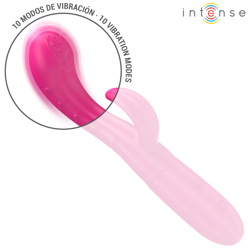 INTENSE - AMARA VIBRATOR WITH STIMULATING TONGUE 10 VIBRATIONS PINK - My naughty haven #