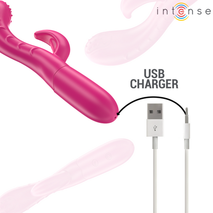 INTENSE - AMARA VIBRATOR WITH STIMULATING TONGUE 10 VIBRATIONS PINK - My naughty haven #