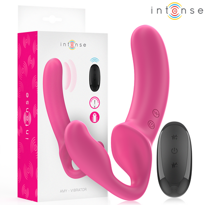 INTENSE - AMY DOUBLE VIBRATOR 20 CM PINK REMOTE CONTROL - My naughty haven #