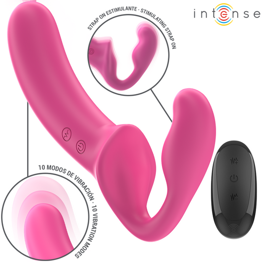 INTENSE - AMY DOUBLE VIBRATOR 20 CM PINK REMOTE CONTROL - My naughty haven #