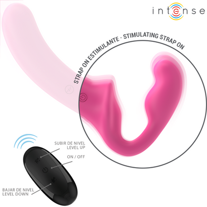 INTENSE - AMY DOUBLE VIBRATOR 20 CM PINK REMOTE CONTROL - My naughty haven #