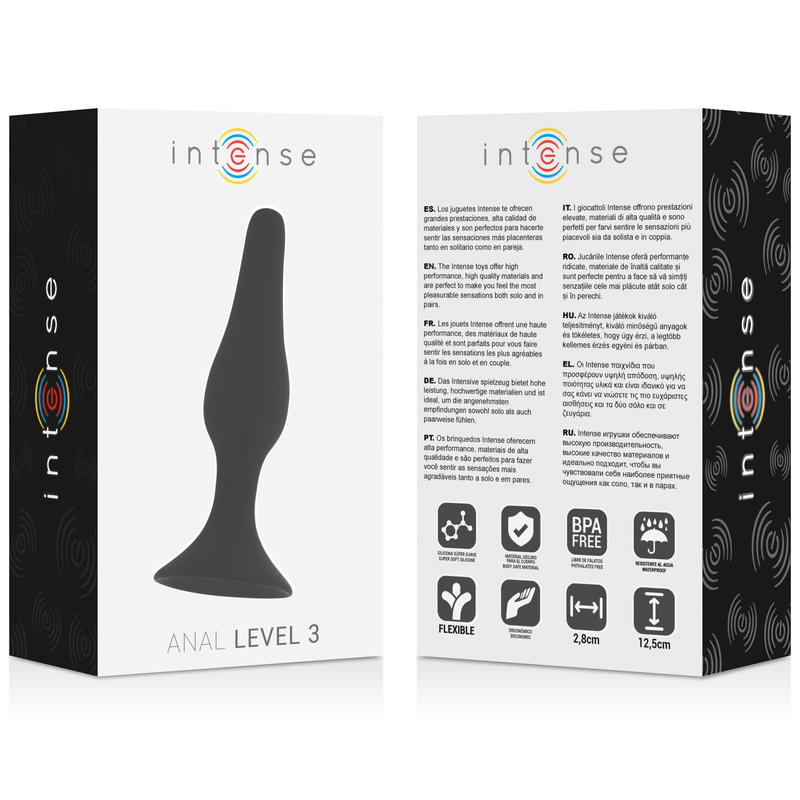 INTENSE - ANAL LEVEL 3 12.5CM BLACK - My naughty haven #