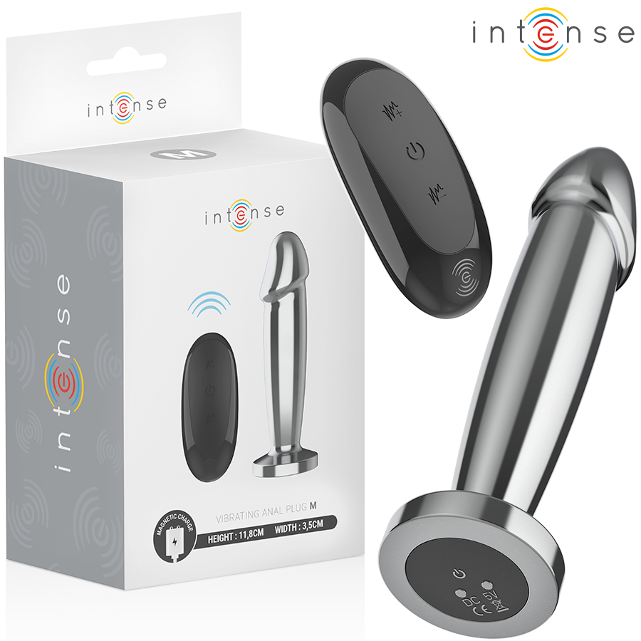 INTENSE - ANAL PLUG 10 VIBRATIONS METAL DILDO WITH REMOTE CONTROL M - My naughty haven #