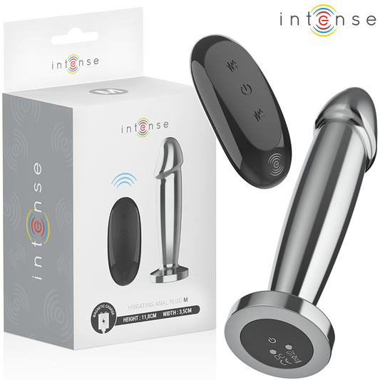 INTENSE - ANAL PLUG 10 VIBRATIONS METAL DILDO WITH REMOTE CONTROL M - My naughty haven #