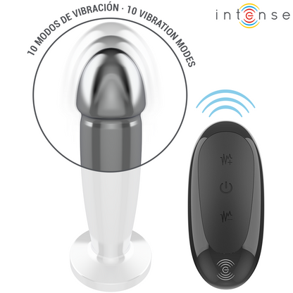 INTENSE - ANAL PLUG 10 VIBRATIONS METAL DILDO WITH REMOTE CONTROL M - My naughty haven #