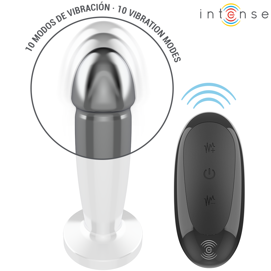 INTENSE - ANAL PLUG 10 VIBRATIONS METAL DILDO WITH REMOTE CONTROL S - My naughty haven #