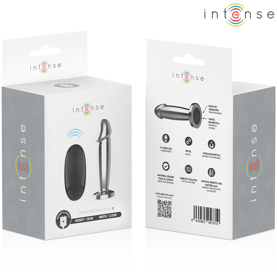 INTENSE - ANAL PLUG 10 VIBRATIONS METAL DILDO WITH REMOTE CONTROL S - My naughty haven #