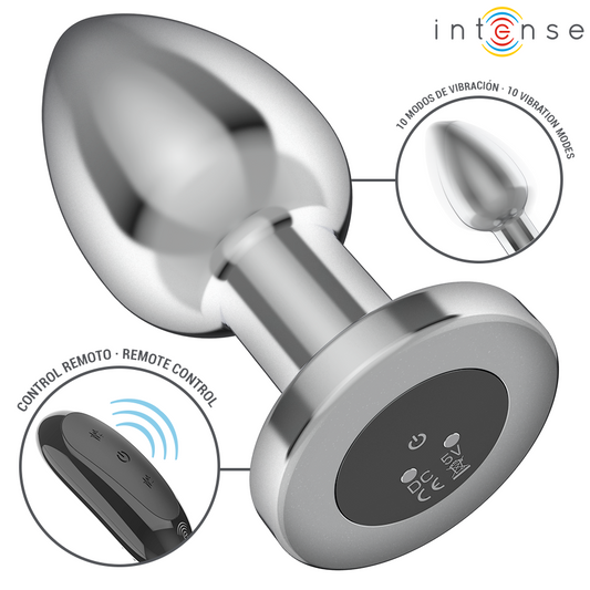 INTENSE - ANAL PLUG 10 VIBRATIONS METAL WITH REMOTE CONTROL L - My naughty haven #