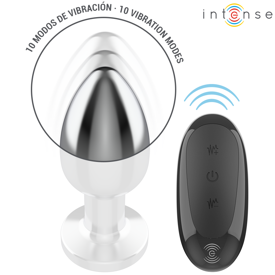 INTENSE - ANAL PLUG 10 VIBRATIONS METAL WITH REMOTE CONTROL L - My naughty haven #