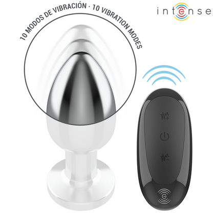 INTENSE - ANAL PLUG 10 VIBRATIONS METAL WITH REMOTE CONTROL L - My naughty haven #