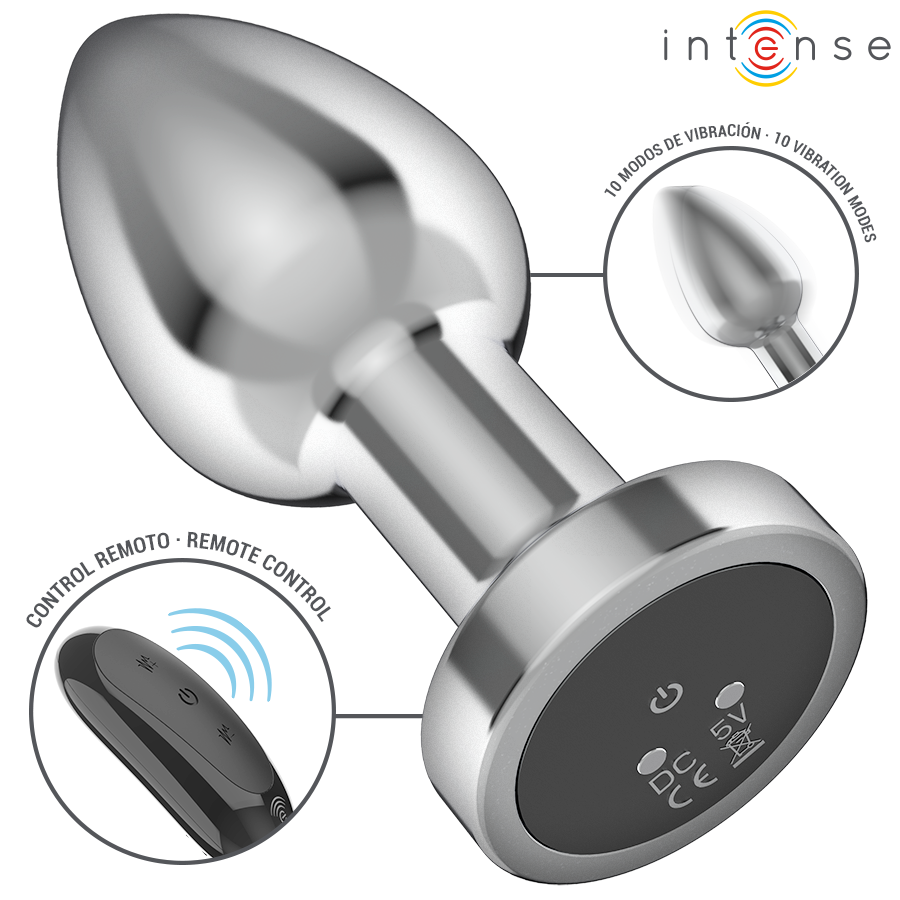 INTENSE - ANAL PLUG 10 VIBRATIONS METAL WITH REMOTE CONTROL M - My naughty haven #