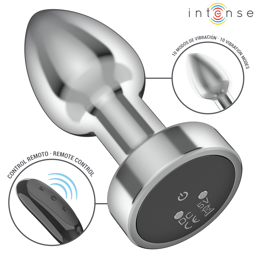 INTENSE - ANAL PLUG 10 VIBRATIONS METAL WITH REMOTE CONTROL S - My naughty haven #