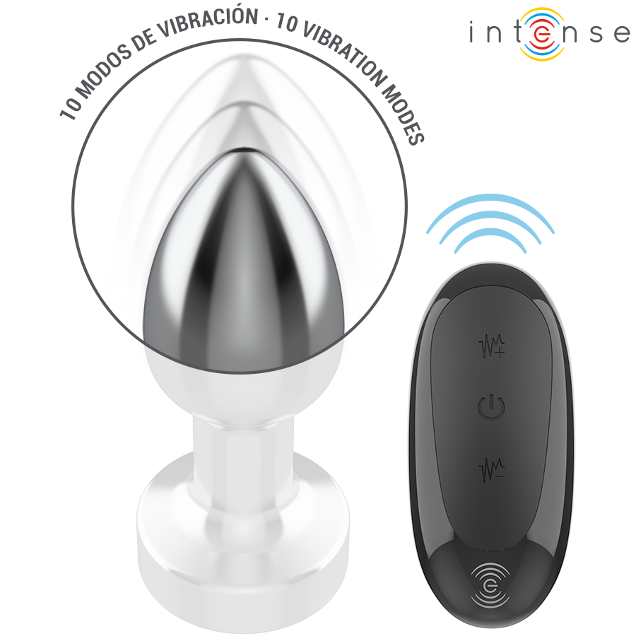 INTENSE - ANAL PLUG 10 VIBRATIONS METAL WITH REMOTE CONTROL S - My naughty haven #