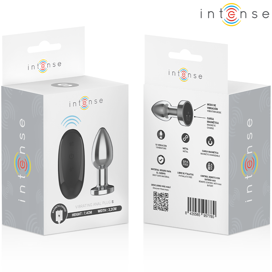 INTENSE - ANAL PLUG 10 VIBRATIONS METAL WITH REMOTE CONTROL S - My naughty haven #