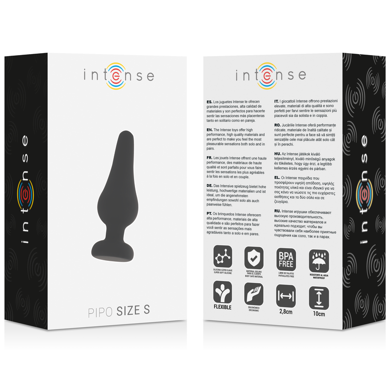 INTENSE - ANAL PLUG PIPO S BLACK SILICONE 9.8 CM - My naughty haven #