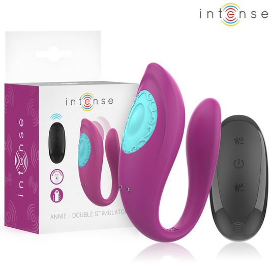 INTENSE - ANNIE U-SHAPED VIBRATOR AND STIMULATOR PURPLE REMOTE CONTROL - My naughty haven #