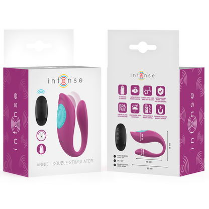 INTENSE - ANNIE U-SHAPED VIBRATOR AND STIMULATOR PURPLE REMOTE CONTROL - My naughty haven #