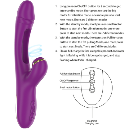 INTENSE - ATENEO RECHARGEABLE MULTIFUNCTION VIBRATOR 7 VIBRATIONS WITH OSCILLATING TONGUE AND PURPLE SUCTION - My naughty haven #