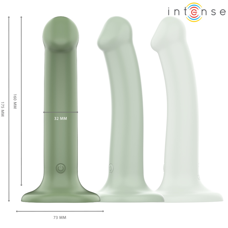 INTENSE - BECCA VIBRATOR WITH SUCTION CUP 10 VIBRATIONS GREEN REMOTE CONTROL - My naughty haven #