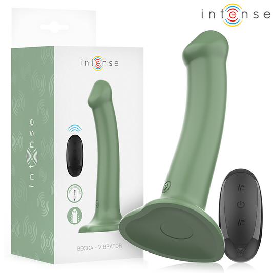 INTENSE - BECCA VIBRATOR WITH SUCTION CUP 10 VIBRATIONS GREEN REMOTE CONTROL - My naughty haven #