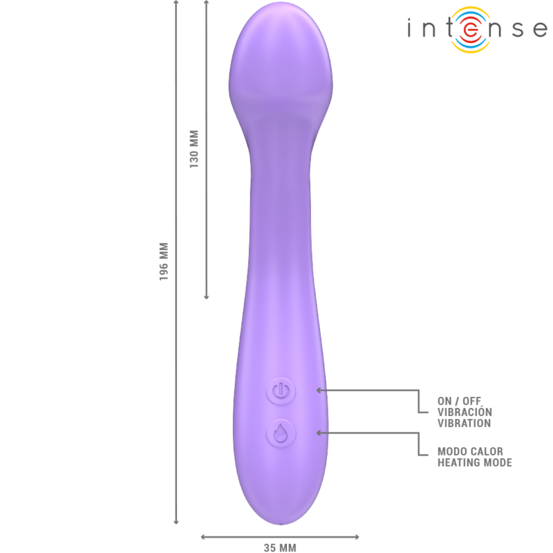 INTENSE - BECKY VIBRATOR 19 CM HEATABLE 7 VIBRATIONS PURPLE - My naughty haven #