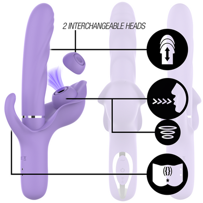 INTENSE - BILLIE MULTIFUNCTIONAL RECHARGEABLE SUCTION VIBRATOR WITH PURPLE PUSH BUTTON - My naughty haven #