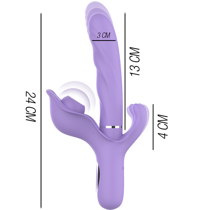 INTENSE - BILLIE MULTIFUNCTIONAL RECHARGEABLE SUCTION VIBRATOR WITH PURPLE PUSH BUTTON - My naughty haven #
