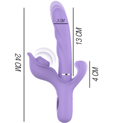 INTENSE - BILLIE MULTIFUNCTIONAL RECHARGEABLE SUCTION VIBRATOR WITH PURPLE PUSH BUTTON - My naughty haven #