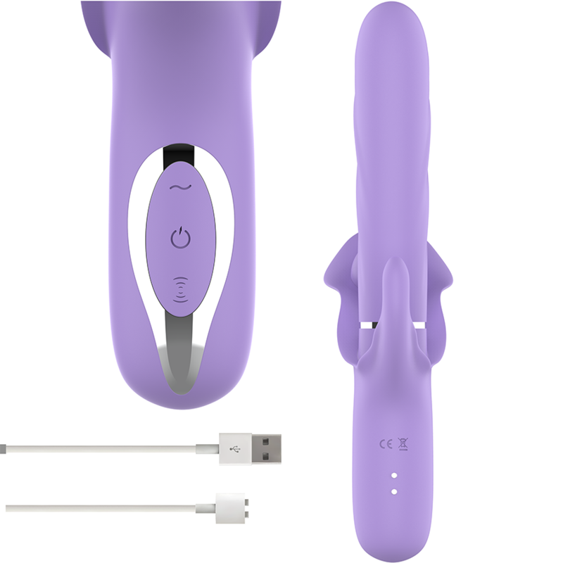INTENSE - BILLIE MULTIFUNCTIONAL RECHARGEABLE SUCTION VIBRATOR WITH PURPLE PUSH BUTTON - My naughty haven #