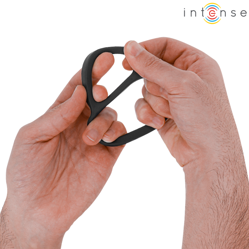 INTENSE - BOBBY DOUBLE SILICONE PENIS RING BLACK - My naughty haven #