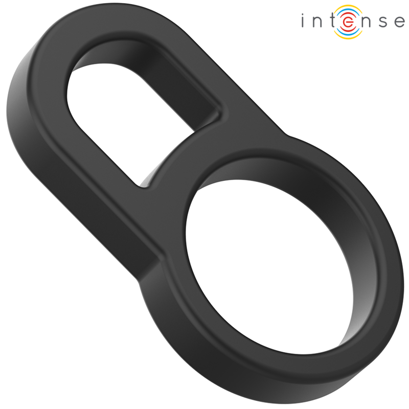 INTENSE - BOBBY DOUBLE SILICONE PENIS RING BLACK - My naughty haven #