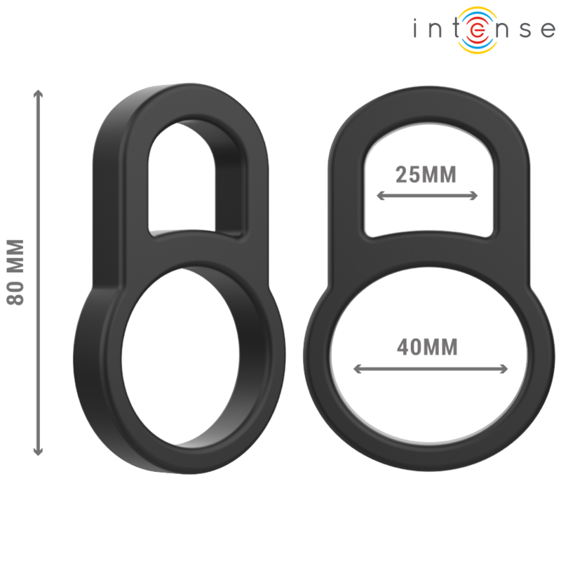 INTENSE - BOBBY DOUBLE SILICONE PENIS RING BLACK - My naughty haven #