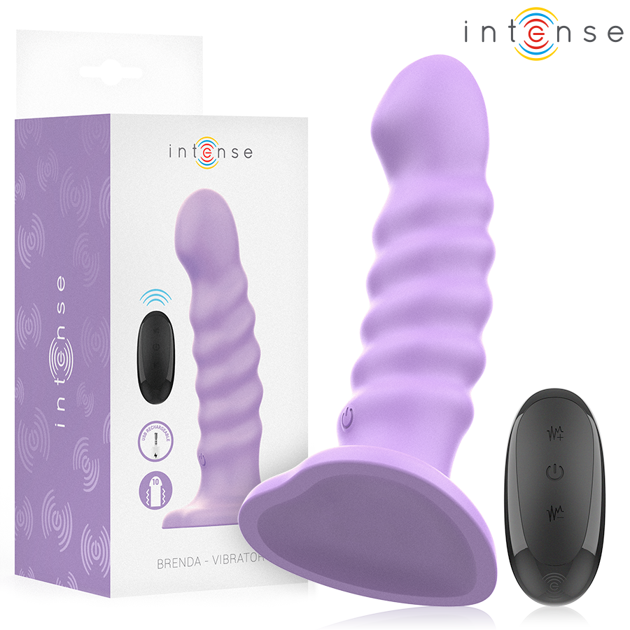 INTENSE - BRENDA VIBRATOR SIZE M SPIRAL DESIGN 10 VIBRATIONS PURPLE REMOTE CONTROL - My naughty haven #