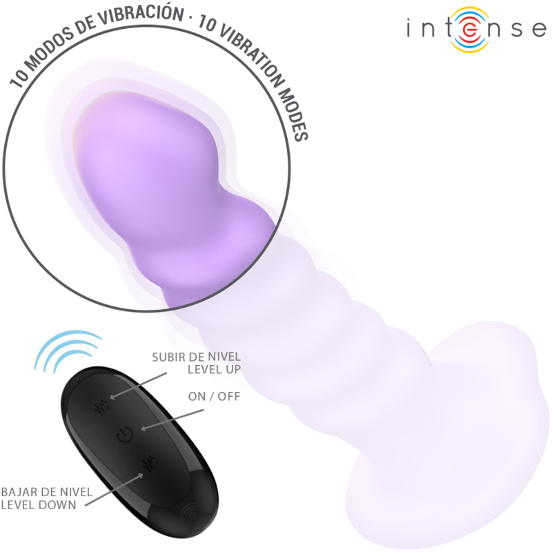 INTENSE - BRENDA VIBRATOR SIZE M SPIRAL DESIGN 10 VIBRATIONS PURPLE REMOTE CONTROL - My naughty haven #