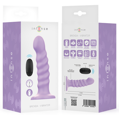 INTENSE - BRENDA VIBRATOR SIZE M SPIRAL DESIGN 10 VIBRATIONS PURPLE REMOTE CONTROL - My naughty haven #