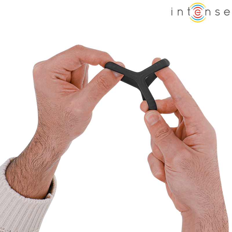 INTENSE - CARSON DOUBLE SILICONE PENIS RING BLACK MODEL 4 - My naughty haven #