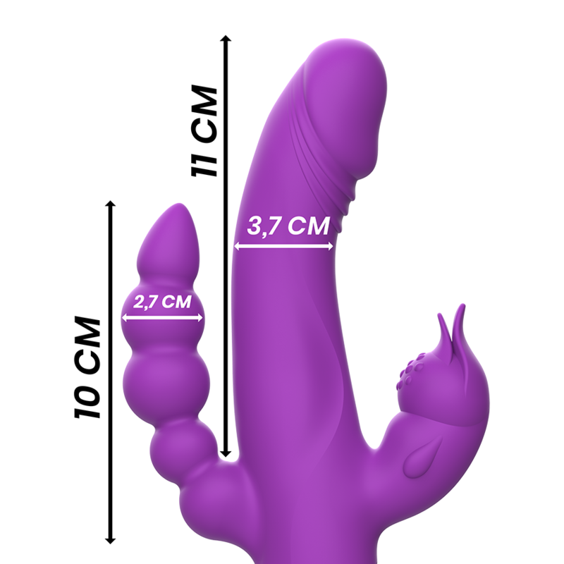 INTENSE - CASANOVA RABBIT SILICONE VIBRATOR TRIPLE MOTOR PURPLE - My naughty haven #