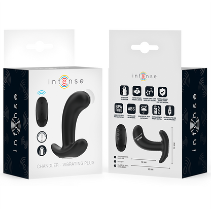 INTENSE - CHANDLER ANAL PLUG 10 VIBRATIONS BLACK REMOTE CONTROL - My naughty haven #