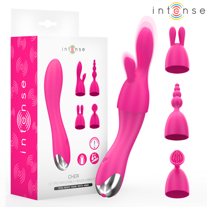 INTENSE - CHER VIBRATOR WITH 20 PATTERNS AND INTERCHANGEABLE HEADS - My naughty haven #