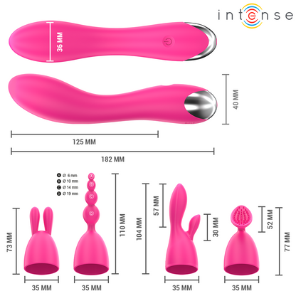 INTENSE - CHER VIBRATOR WITH 20 PATTERNS AND INTERCHANGEABLE HEADS - My naughty haven #