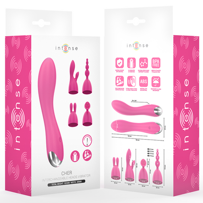 INTENSE - CHER VIBRATOR WITH 20 PATTERNS AND INTERCHANGEABLE HEADS - My naughty haven #