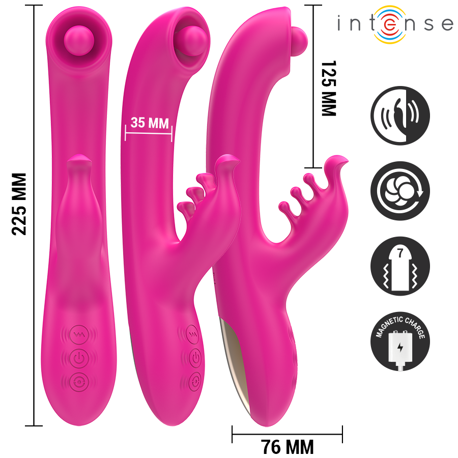 INTENSE - CHRISTINA MULTIFUNCTION RABBIT VIBRATOR 22.5 CM PINK - My naughty haven #